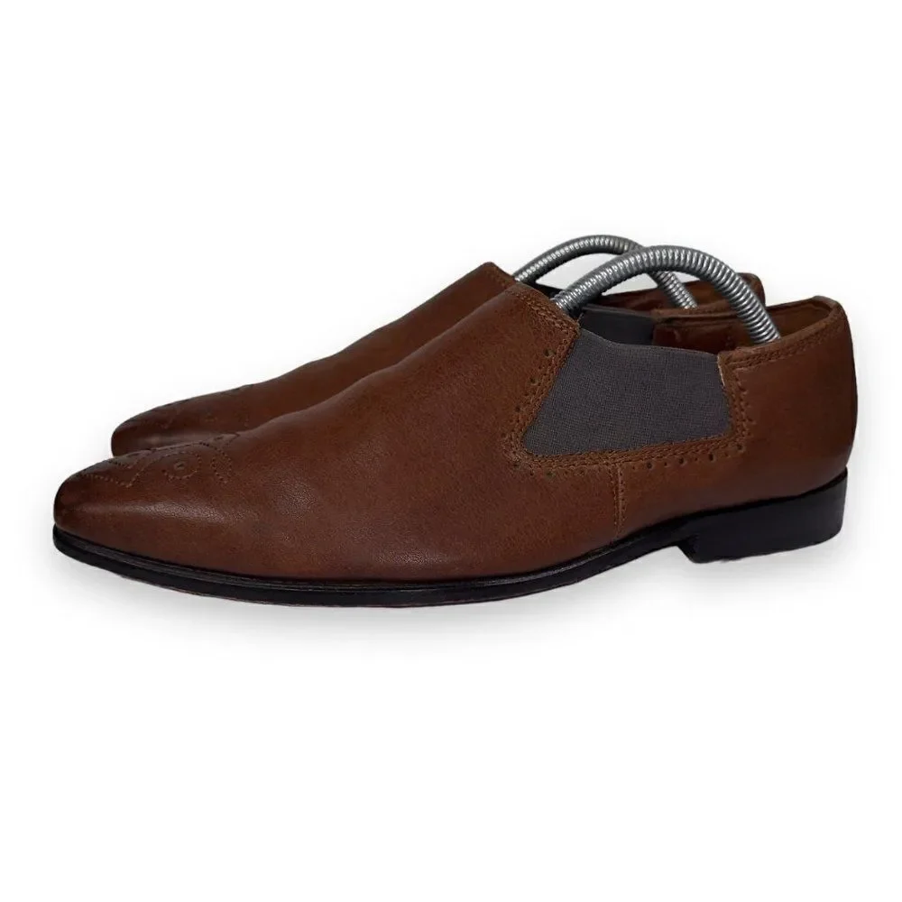 Ted Baker London Chelsea‎ Leather Loafers Brown 28920 Men's 8